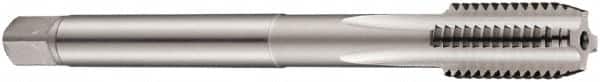 DORMER - 1-1/4 - 7 UNC 2B 4 Flute Bright Finish Cobalt Straight Flute Machine Tap - Bottoming, Right Hand Thread, 180mm OAL, 50mm Thread Length, Oversize - Exact Industrial Supply