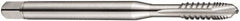 DORMER - M4x0.70 Metric Coarse, 3 Flute, Bright Finish, Cobalt Spiral Point Tap - Plug Chamfer, Right Hand Thread, 63mm OAL, 12mm Thread Length, 4.5mm Shank Diam, 6H Class of Fit, Series E216 - Exact Industrial Supply