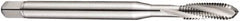 DORMER - M2x0.40 Metric Coarse 3 Flute 6H Bottoming Spiral Flute Tap - Cobalt, Bright Finish, 45mm OAL, Right Hand Flute, Right Hand Thread, Series E207 - Exact Industrial Supply