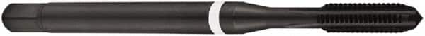 DORMER - M4x0.70 Metric Coarse 6HX 4 Flute Nitride Finish Powdered Metal Straight Flute Machine Tap - Bottoming, Right Hand Thread, 63mm OAL, 12mm Thread Length, Oversize - Exact Industrial Supply