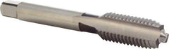 DORMER - M10x1.50 Metric Coarse 6H 3 Flute Bright Finish High Speed Steel Straight Flute Standard Hand Tap - Bottoming, Right Hand Thread, 70mm OAL, 22mm Thread Length, Oversize - Exact Industrial Supply