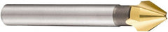 DORMER - 10mm Shank Diam, 3 Flute 60° High Speed Steel Countersink - TiN Finish, 63mm OAL, Single End, Straight Shank, Right Hand Cut - Benchmark Tooling