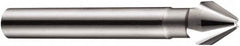 DORMER - 5mm Shank Diam, 3 Flute 60° High Speed Steel Countersink - Bright Finish, 45mm OAL, Single End, Straight Shank, Right Hand Cut - Benchmark Tooling