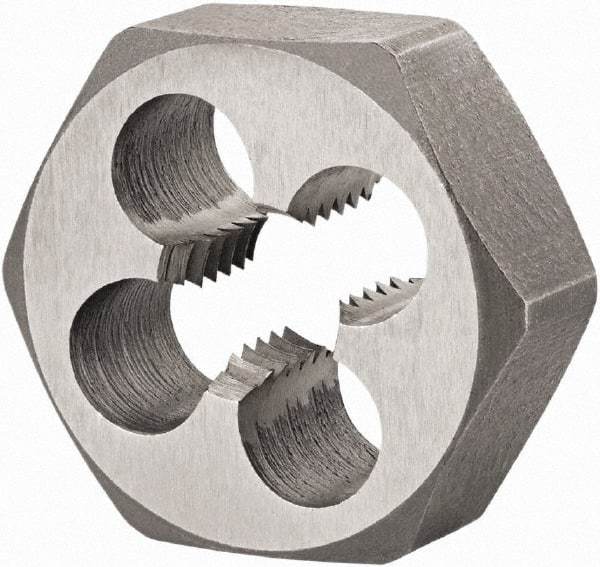 DORMER - M8x1.25 Metric Coarse Thread, Right Hand Thread, Hex Rethreading Die - High Speed Steel, 5/16" Thick, Series F302 - Exact Industrial Supply