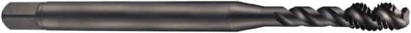 DORMER - #10-24 UNC 3 Flute 2B Bottoming Spiral Flute Tap - Cobalt, Oxide Finish, 70mm OAL, Right Hand Flute, Right Hand Thread, Series EX21 - Exact Industrial Supply