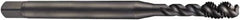 DORMER - 1-8 UNC 4 Flute 2B Bottoming Spiral Flute Tap - Cobalt, Oxide Finish, 160mm OAL, Right Hand Flute, Right Hand Thread, Series EX21 - Benchmark Tooling