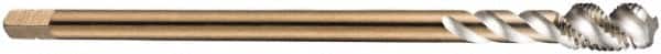DORMER - M14x1.00 Metric Fine 3 Flute 6H Bottoming Spiral Flute Tap - Cobalt, Bright Finish, 100mm OAL, Right Hand Flute, Right Hand Thread, Series EX10 - Benchmark Tooling