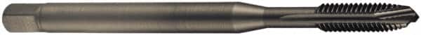 DORMER - #12-24 UNC, 3 Flute, Oxide Finish, Cobalt Spiral Point Tap - Plug Chamfer, Right Hand Thread, 80mm OAL, 15mm Thread Length, 6mm Shank Diam, 2B Class of Fit, Series EP21 - Exact Industrial Supply