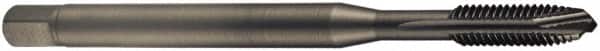 DORMER - M3x0.50 Metric Coarse, 3 Flute, Oxide Finish, Cobalt Spiral Point Tap - Plug Chamfer, Right Hand Thread, 56mm OAL, 9mm Thread Length, 3.5mm Shank Diam, 6H Class of Fit, Series EP016H - Exact Industrial Supply