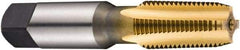 DORMER - 1 - 11-1/2 NPT Thread, 5 Flute Standard Pipe Tap - 115mm OAL, 43mm Thread Length, TiN Finish, High Speed Steel - Exact Industrial Supply