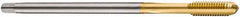DORMER - M12x1.75 Metric Coarse 6H 3 Flute TiN Finish Cobalt Straight Flute Machine Tap - Bottoming, Right Hand Thread, 119mm OAL, 23mm Thread Length, Oversize - Benchmark Tooling
