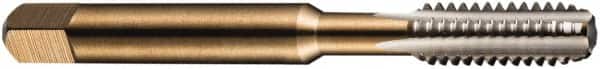 DORMER - 1/4-20 BSW 3 Flute Bright Finish High Speed Steel Straight Flute Machine Tap - Taper, Right Hand Thread, 66mm OAL, 13mm Thread Length, Oversize - Exact Industrial Supply