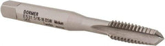 DORMER - 5/16-18 BSW 3 Flute Bright Finish High Speed Steel Straight Flute Machine Tap - Taper, Right Hand Thread, 72mm OAL, 16mm Thread Length, Oversize - Exact Industrial Supply