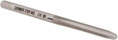 DORMER - M3x0.50 Metric Coarse 6H 3 Flute Bright Finish High Speed Steel Straight Flute Machine Tap - Plug, Left Hand Thread, 48mm OAL, 12.5mm Thread Length, Oversize - Exact Industrial Supply
