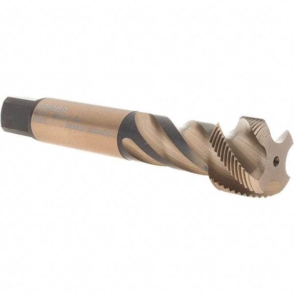 DORMER - M28x1.50 Metric Fine 4 Flute 6H Bottoming Spiral Flute Tap - Cobalt, Bright Finish, 140mm OAL, Right Hand Flute, Right Hand Thread, Series EX10 - Benchmark Tooling