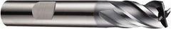 DORMER - 4 Flute Solid Carbide Roughing & Finishing Square End Mill - AlCrN Finish, Weldon Shank, 35° Helix, Centercutting, Stub Length - Benchmark Tooling