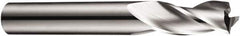 DORMER - 12mm, 25mm LOC, 12mm Shank Diam, 73mm OAL, 3 Flute, Solid Carbide Square End Mill - Single End, Bright Finish, Spiral Flute, 30° Helix, Centercutting, Right Hand Cut, Right Hand Flute, Series S903 - Benchmark Tooling