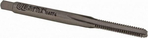 Union Butterfield - #4-40 UNC 2B/3B 3 Flute Bright Finish High Speed Steel Straight Flute Standard Hand Tap - Bottoming, Right Hand Thread, 1-7/8" OAL, 9/16" Thread Length, H2 Limit, Oversize - Exact Industrial Supply