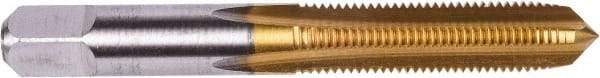 Union Butterfield - 7/16-14 UNC 3B 4 Flute TiN Finish High Speed Steel Straight Flute Standard Hand Tap - Plug, Right Hand Thread, 3-5/32" OAL, 1-7/16" Thread Length, H3 Limit, Oversize - Benchmark Tooling