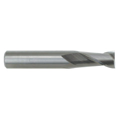 Square End Mill: 5/16'' Dia, 13/16'' LOC, 5/16'' Shank Dia, 2-1/2'' OAL, 2 Flutes, Solid Carbide Single End, TiAlN Finish, Spiral Flute, Centercutting, RH Cut, RH Flute, Series 121