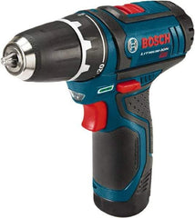 Bosch - 12 Volt 3/8" Chuck Pistol Grip Handle Cordless Drill - 0-350 & 0-1300 RPM, Reversible, 2 Lithium-Ion Batteries Included - Benchmark Tooling