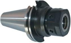 Parlec - 3/64" to 3/4" Capacity, 6" Projection, CAT40 Taper Shank, TG/PG 75 Collet Chuck - 0.0002" TIR, Through-Spindle - Exact Industrial Supply