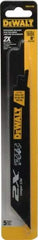 DeWALT - 8" Long x 1" Thick, Bi-Metal Reciprocating Saw Blade - Straight Profile, 14 to 18 TPI, Toothed Edge - Benchmark Tooling