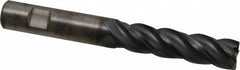 Kennametal - 3/4", 3" LOC, 3/4" Shank Diam, 6" OAL, 4 Flute, Solid Carbide Square End Mill - Single End, AlTiN Finish, Spiral Flute, 38° Helix, Centercutting, Right Hand Cut, Right Hand Flute, Series HPHV - Benchmark Tooling