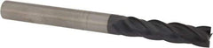 Accupro - 3/8", 1-1/2" LOC, 3/8" Shank Diam, 4" OAL, 4 Flute, Solid Carbide Square End Mill - Single End, AlTiN Finish, Spiral Flute, Variable° Helix, Centercutting, Right Hand Cut, Right Hand Flute - Benchmark Tooling