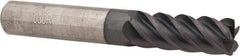 Accupro - 3/8", 5 Flute, Single End, Solid Carbide, 0.03" Corner Radius End Mill - 2-1/2" OAL, 45° Helix, Right Hand Flute, 1" LOC, Right Hand Cut - Benchmark Tooling