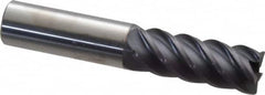Accupro - 5/8", 5 Flute, Single End, Solid Carbide, 0.03" Corner Radius End Mill - 3-1/2" OAL, 45° Helix, Right Hand Flute, 1-5/8" LOC, Right Hand Cut - Benchmark Tooling