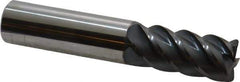 Accupro - 3/4", 5 Flute, Single End, Solid Carbide, 0.06" Corner Radius End Mill - 4" OAL, 45° Helix, Right Hand Flute, 1-5/8" LOC, Right Hand Cut - Benchmark Tooling