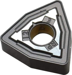 Kennametal - WNMG433 RP Grade KCP10 Carbide Turning Insert - TiCN/Al2O3 Finish, 80° Trigon, 1/2" Inscr Circle, 3/16" Thick, 3/64" Corner Radius - Benchmark Tooling