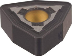 Kennametal - WNMG434 RN Grade KCP10 Carbide Turning Insert - TiCN/Al2O3 Finish, 80° Trigon, 1/2" Inscr Circle, 3/16" Thick, 1/16" Corner Radius - Benchmark Tooling