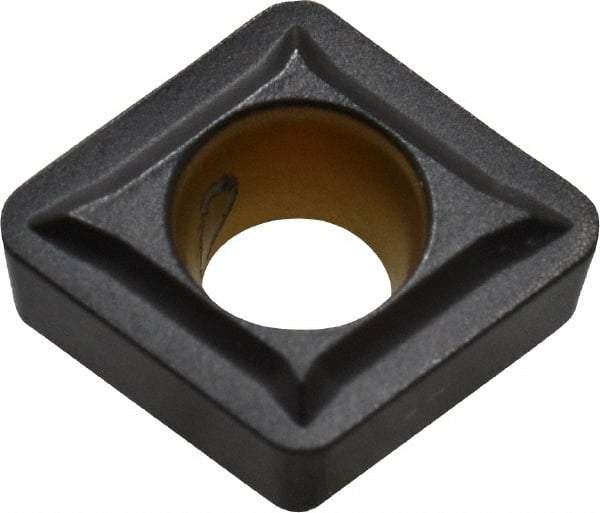 Kennametal - CCMT21.52 LF Grade KCP10 Carbide Turning Insert - TiCN/Al2O3 Finish, 80° Diamond, 1/4" Inscr Circle, 3/32" Thick, 1/32" Corner Radius - Benchmark Tooling