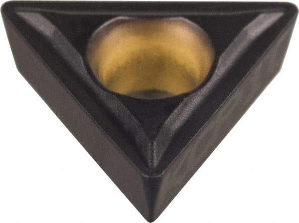 Kennametal - TPMT32.52 LF Grade KCP25 Carbide Turning Insert - TiCN/Al2O3 Finish, 60° Triangle, 3/8" Inscr Circle, 5/32" Thick, 1/32" Corner Radius - Benchmark Tooling