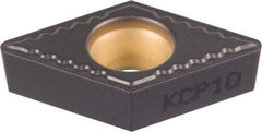 Kennametal - WNMG432 RP Grade KCP05 Carbide Turning Insert - TiCN/Al2O3 Finish, 80° Trigon, 1/2" Inscr Circle, 3/16" Thick, 1/32" Corner Radius - Benchmark Tooling