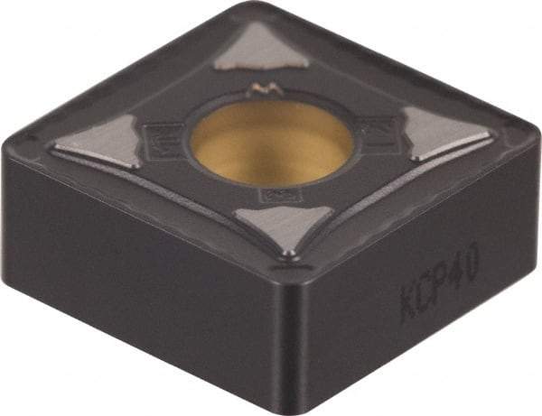 Kennametal - SNMG432 MN Grade KCP40 Carbide Turning Insert - TiN/TiCN/Al2O3 Finish, 90° Square, 1/2" Inscr Circle, 3/16" Thick, 1/32" Corner Radius - Benchmark Tooling