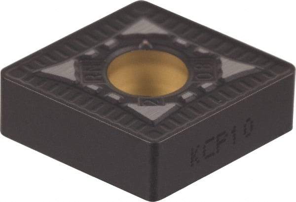 Kennametal - CNMG432 RP Grade KCM25 Carbide Turning Insert - TiN/TiCN/Al2O3 Finish, 80° Diamond, 1/2" Inscr Circle, 3/16" Thick, 1/32" Corner Radius - Benchmark Tooling