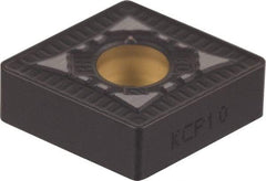 Kennametal - CNMG432 RP Grade KCM25 Carbide Turning Insert - TiN/TiCN/Al2O3 Finish, 80° Diamond, 1/2" Inscr Circle, 3/16" Thick, 1/32" Corner Radius - Benchmark Tooling