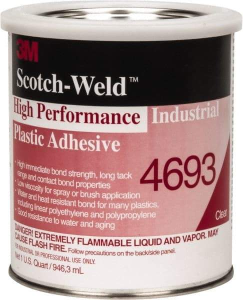 3M - 32 Fluid Ounce Container, Amber, Can Acetone Construction Adhesive - Series 4693 - Benchmark Tooling