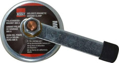 Bessey - 800 Amps Grounding Capacity, 3-1/2" Diam, 2" High, 55 Lb Max Pull Force, Magnetic Welding & Fabrication Ground Clamp - 55 Lb Average Pull Force, 3-1/2" Long, Round Cup Magnet, Copper Stud - Benchmark Tooling