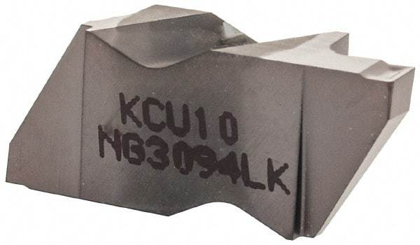 Kennametal - 3094NG K Grade KCU10, 2.39mm Cutting Width Carbide Grooving Insert - 3.81mm Max Depth of Cut, Left Hand, 0.19mm Corner Radius, AlTiN Finish - Benchmark Tooling