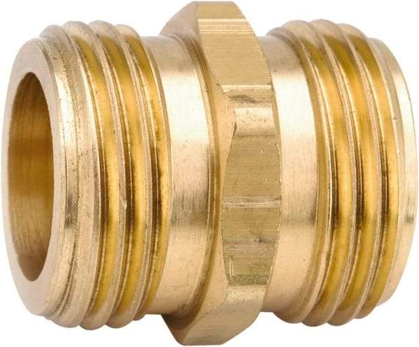 ANDERSON METALS - 3/4 MGHT & 1/2 GHT Garden Hose Male Union with FIP Tap - Lead Free Brass, Male Hose to Male Hose Connector - Benchmark Tooling