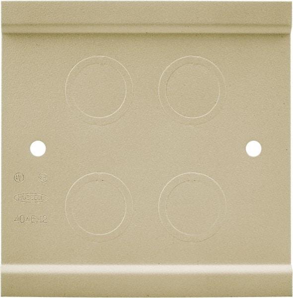 Hubbell Wiring Device-Kellems - 4-3/4 Inch Long x 4-3/4 Inch High, Rectangular Raceway Fitting - Ivory, For Use with HBL4750 Series Raceways - Benchmark Tooling
