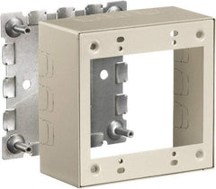 Hubbell Wiring Device-Kellems - 4.64 Inch Long x 2-1/4 Inch Wide x 4.54 Inch High, Rectangular 2 Gang Raceway Box - Ivory, For Use with HBL500 Series Raceways and HBL750 Series Raceways - Benchmark Tooling