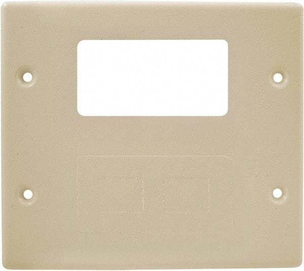 Hubbell Wiring Device-Kellems - 5.43 Inch Long x 4-3/4 Inch High, Rectangular Raceway Plate - Ivory, For Use with HBL4700 Series Raceways and HBL4750 Series Metal Raceways - Benchmark Tooling
