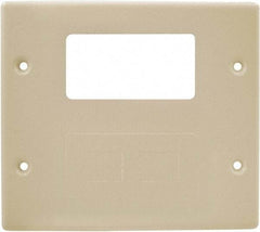Hubbell Wiring Device-Kellems - 5.43 Inch Long x 4-3/4 Inch High, Rectangular Raceway Plate - Ivory, For Use with HBL4700 Series Raceways and HBL4750 Series Metal Raceways - Benchmark Tooling