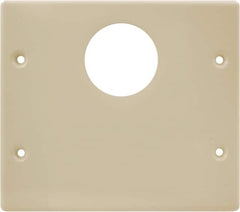 Hubbell Wiring Device-Kellems - 5.43 Inch Long x 4-3/4 Inch High, Rectangular Raceway Plate - Ivory, For Use with HBL4700 Series Raceways and HBL4750 Series Metal Raceways - Benchmark Tooling