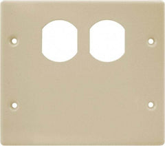 Hubbell Wiring Device-Kellems - 5.43 Inch Long x 4-3/4 Inch High, Rectangular Raceway Plate - Ivory, For Use with HBL4700 Series Raceways and HBL4750 Series Metal Raceways - Benchmark Tooling
